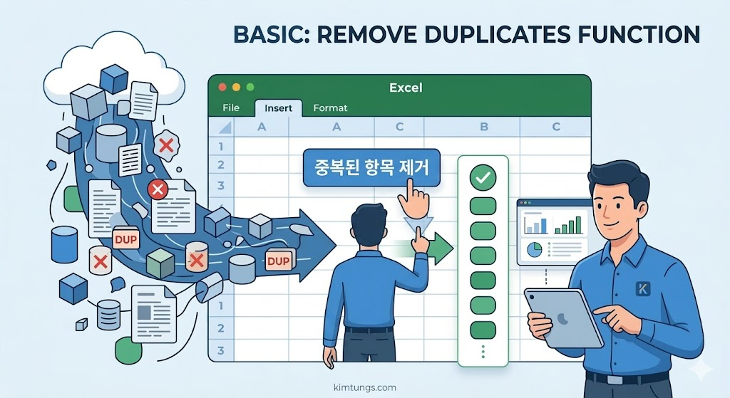 크롬 웹스토어 쇼케이스에서 5가지 필수 앱을 가리키는 김텅 캐릭터 - 크롬 확장프로그램 추천 BEST 5