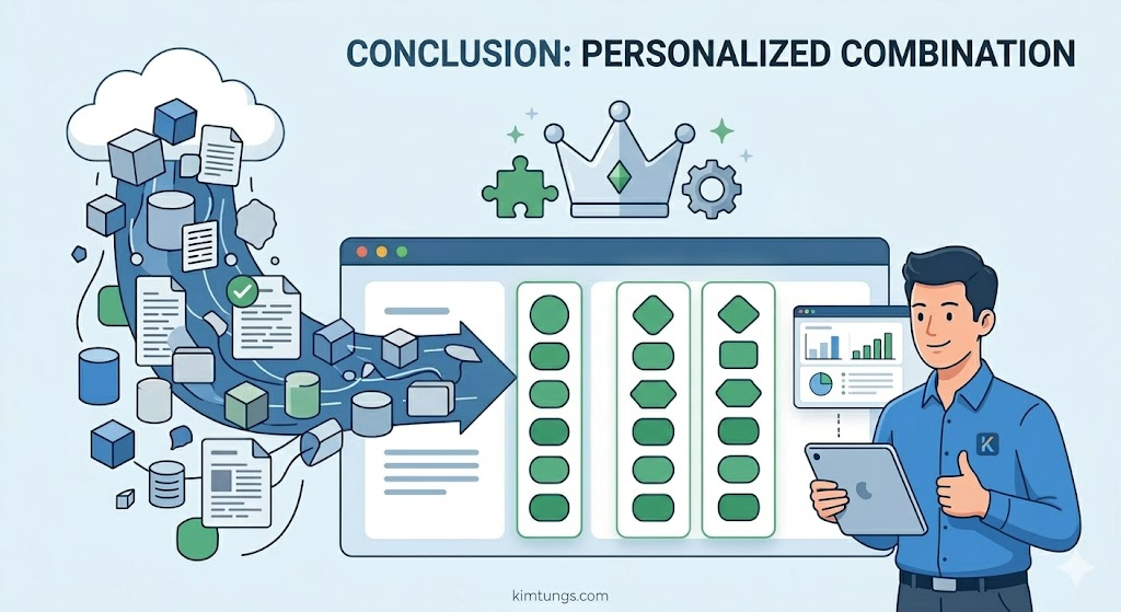 완벽하게 정리된 업무 공간과 만족하는 직장인 - 크롬 확장프로그램 추천 조합 완성