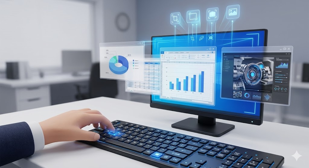 윈도우 11 캡처 단축키를 활용하여 화면을 초고속으로 캡처하고 업무 속도를 높이는 사무실 직원