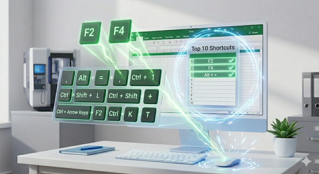 엑셀 단축키 목록을 활용하여 마우스 대신 키보드로 데이터를 초고속으로 정리하고 통계를 내는 사무실 직원